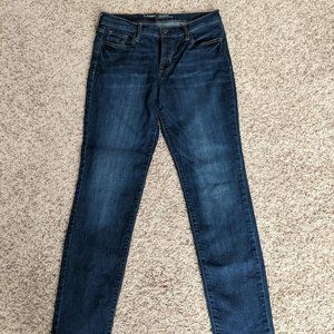 Old Navy Mid-Rise Dark Wash Slim Straight Stretch Jeans
